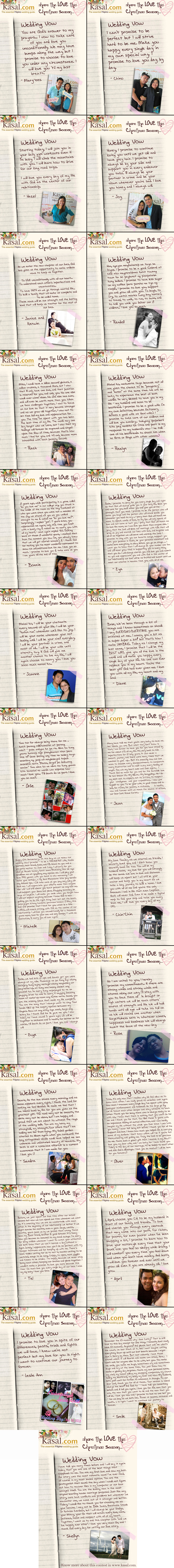 Wedding Vow Contest Winner News Kasal The Wedding Vow Contest Entries