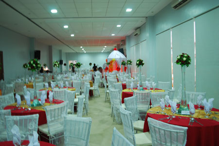 Wedding banquet at Avengoza Catering Wedding Reception Setup by