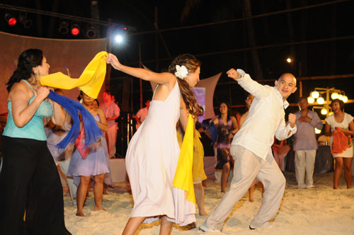 John and Monique dances for their guest during their wedding reception